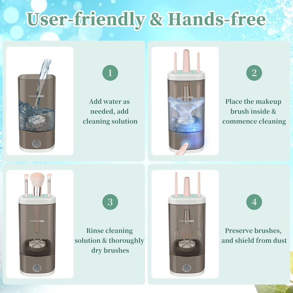 Tpsofy Electric Makeup Brush Cleaner Machine delivers 7000RPM deep clean.