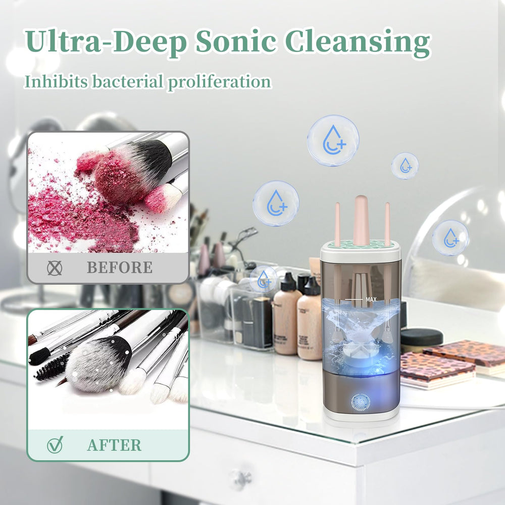 Tpsofy Electric Makeup Brush Cleaner Machine wide compatibility across brush types.