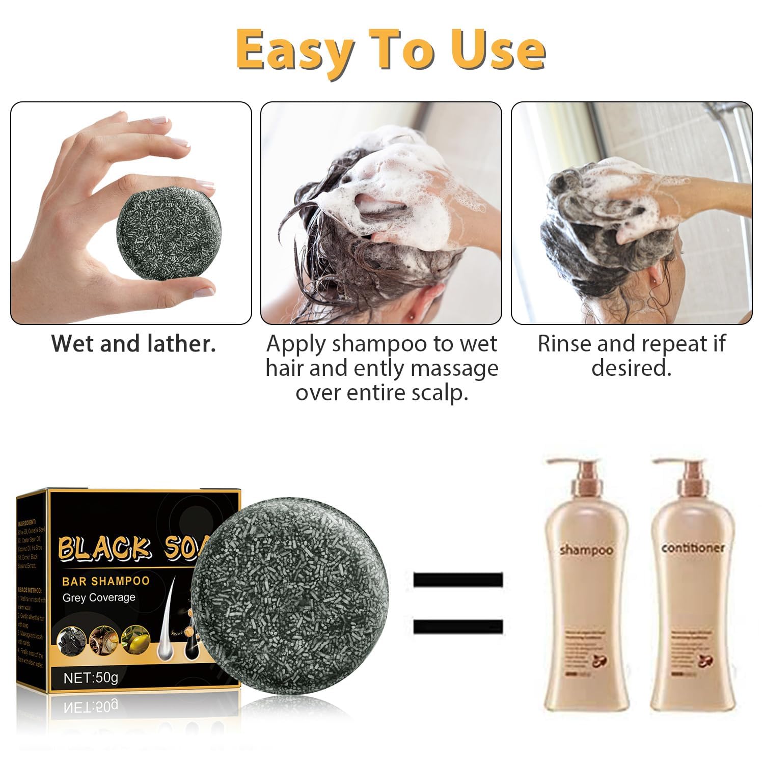 TPTAL Gray Hair Reverse Bar natural ingredients label signals gentle daily care.