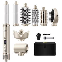 Tqcir 8-in-1 hot air styler kit in gold for fast at-home drying