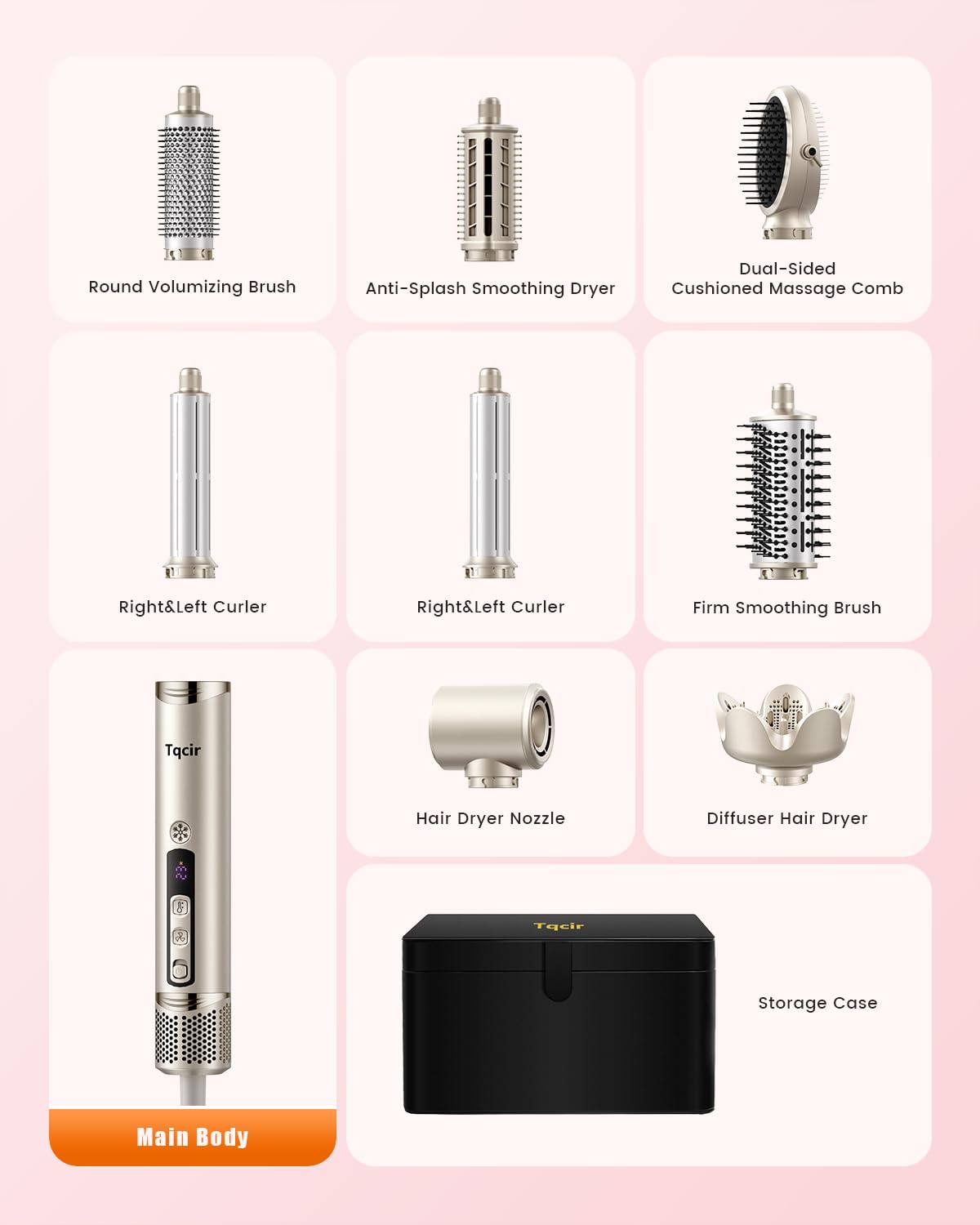 Tqcir dual-sided cushioned massage comb calms scalp during styling