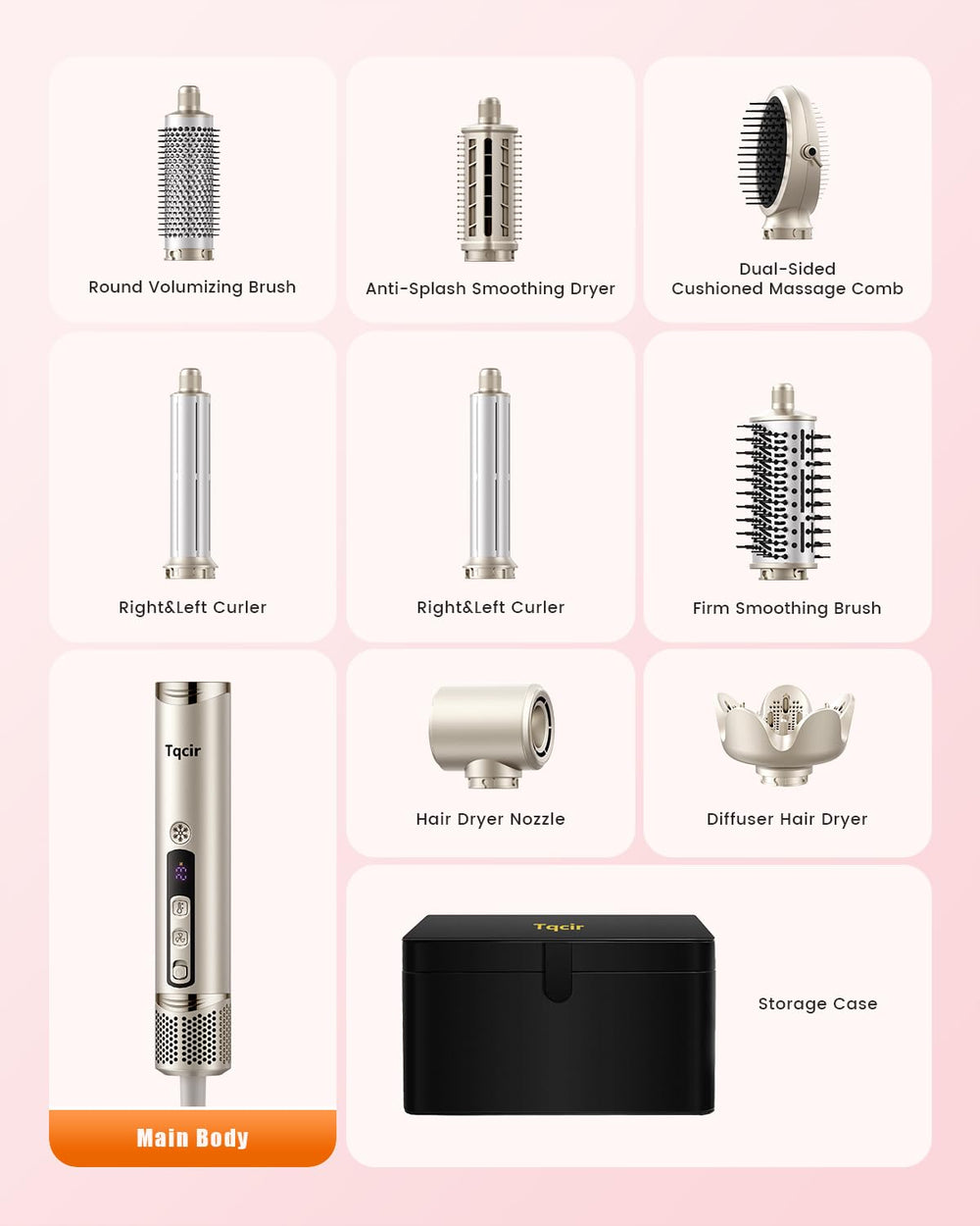 Tqcir dual-sided cushioned massage comb calms scalp during styling