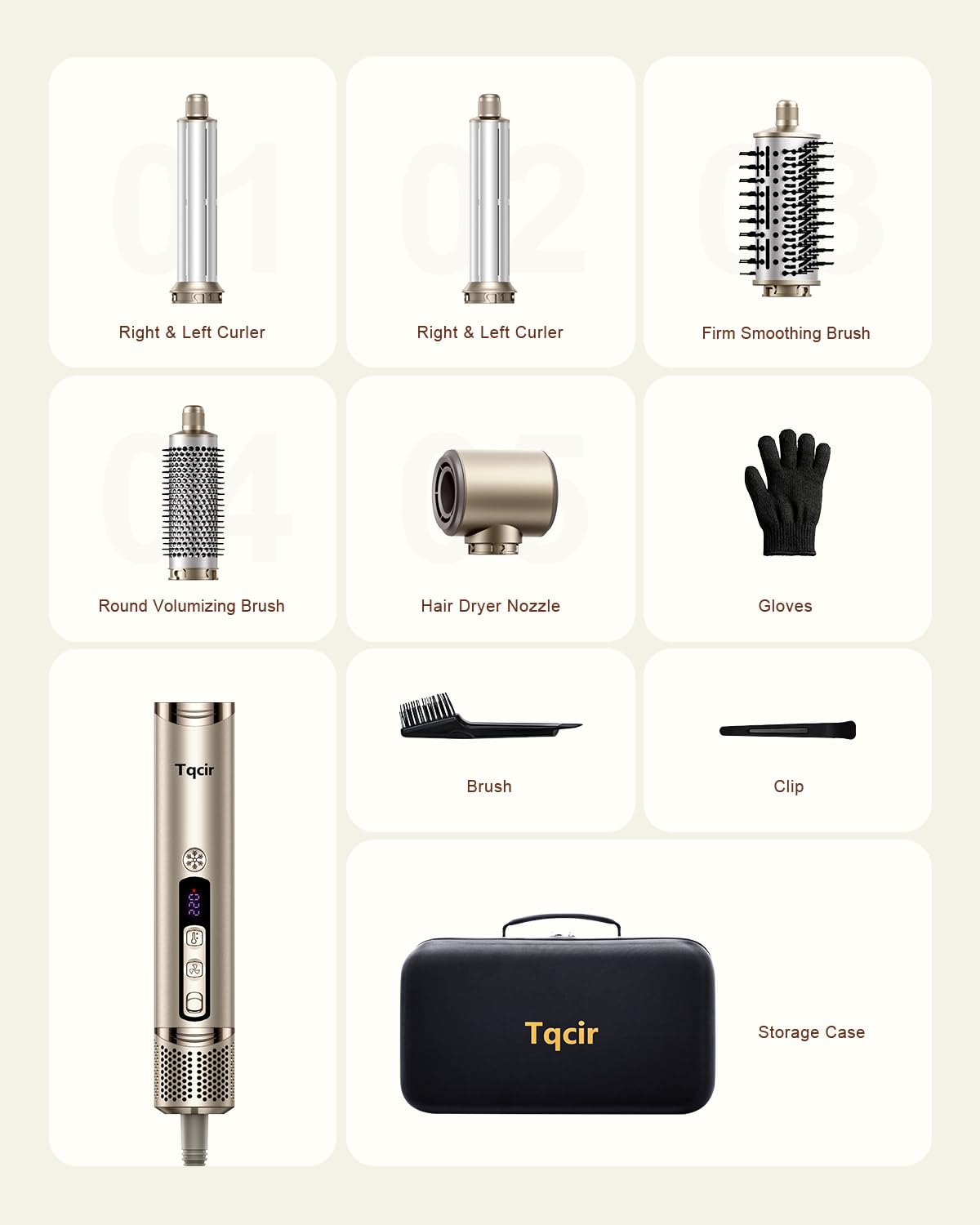Tqcir scalp-massage-feature adds a relaxing touch during styling sessions.