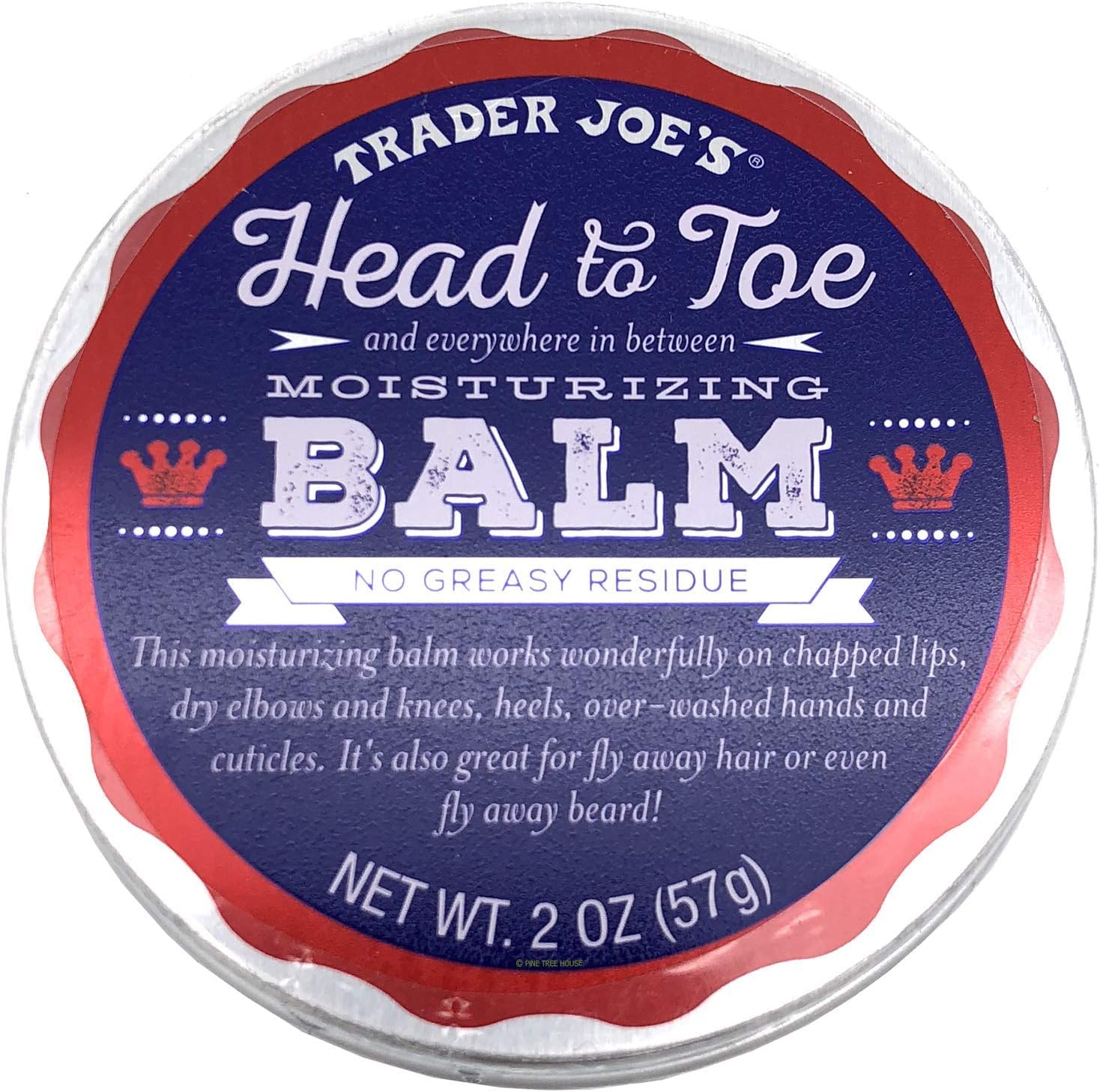 Trader Joe's balm-flyaway-hair demonstrates taming flyaway strands with a compact balm.