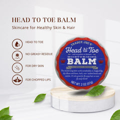Trader Joe's balm-lip-application shows soothing moisture for chapped lips.
