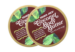 Trader Joe's Coconut Body Butter jar close-up showing creamy hydration for smooth skin