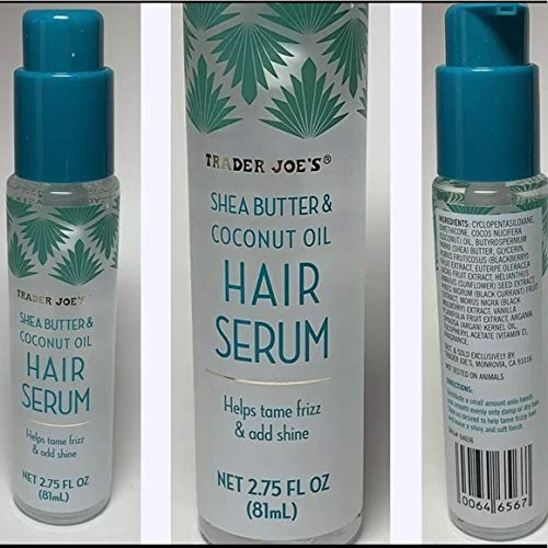 Applying Trader Joe's serum to ends for smoothness and frizz control.