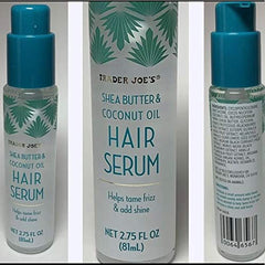Applying Trader Joe's serum to ends for smoothness and frizz control.