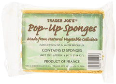 Trader Joe's pop up sponges pack front view for everyday dishwashing and quick cleanup.