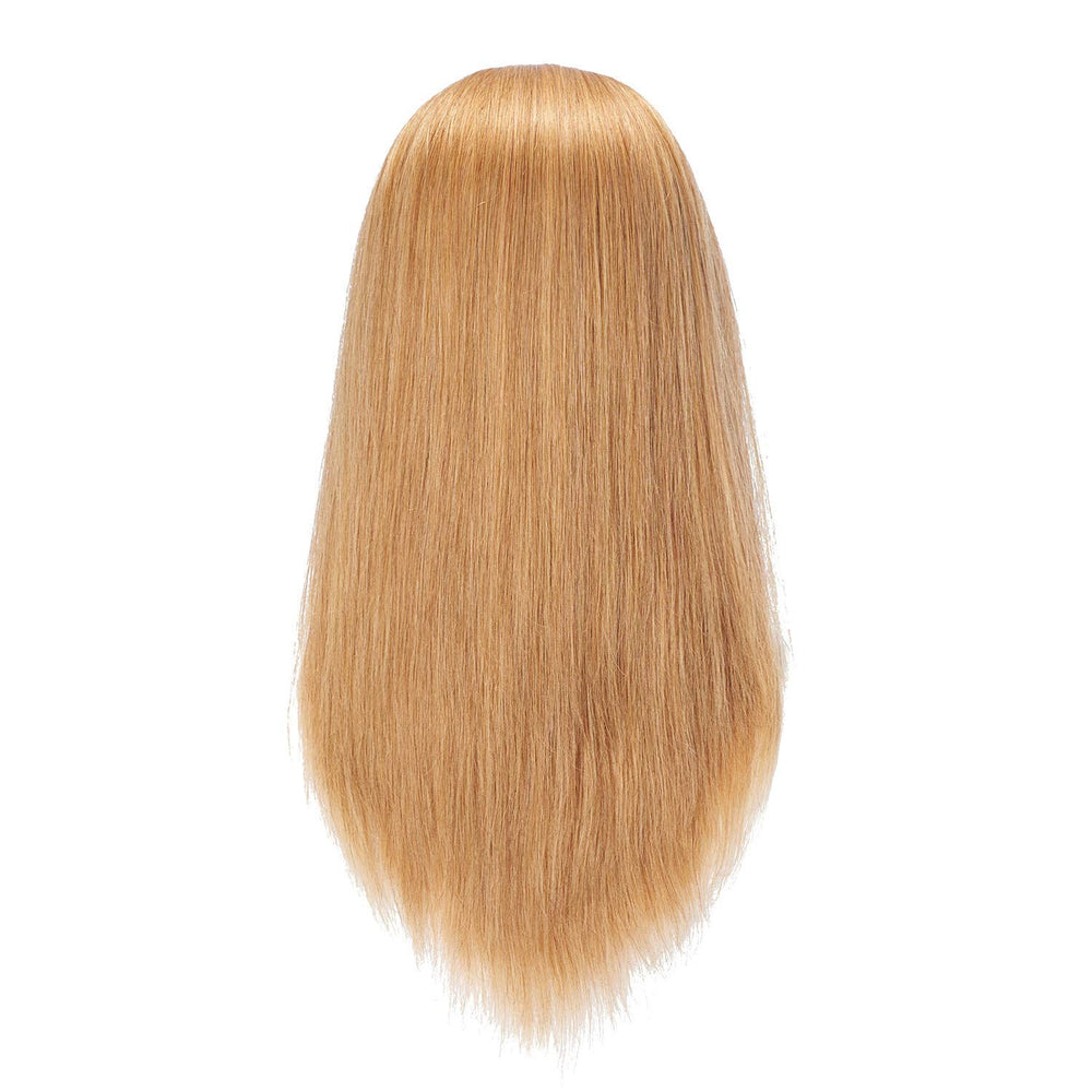 Training Head blonde mannequin head dyeing demo on natural-looking hair