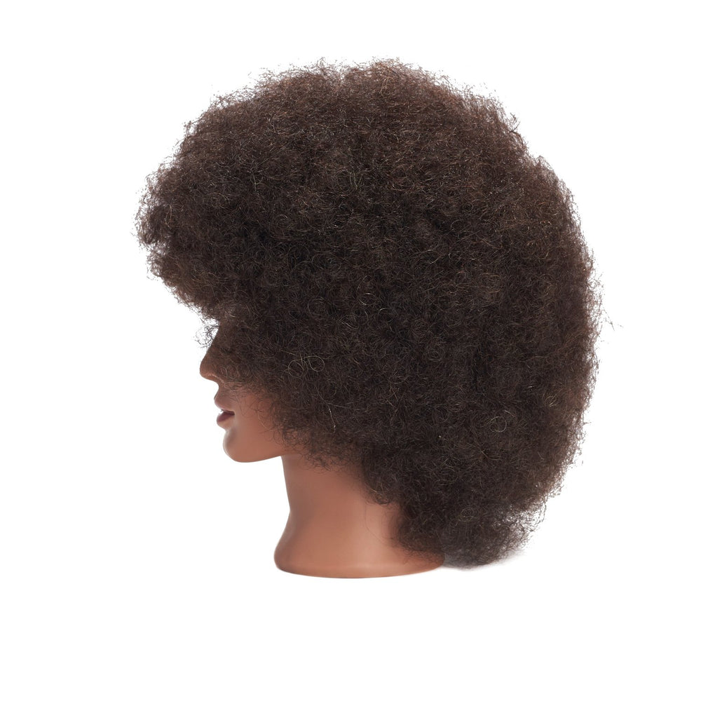 Traininghead cosmetology doll head ideal for cutting, braiding, and color training.