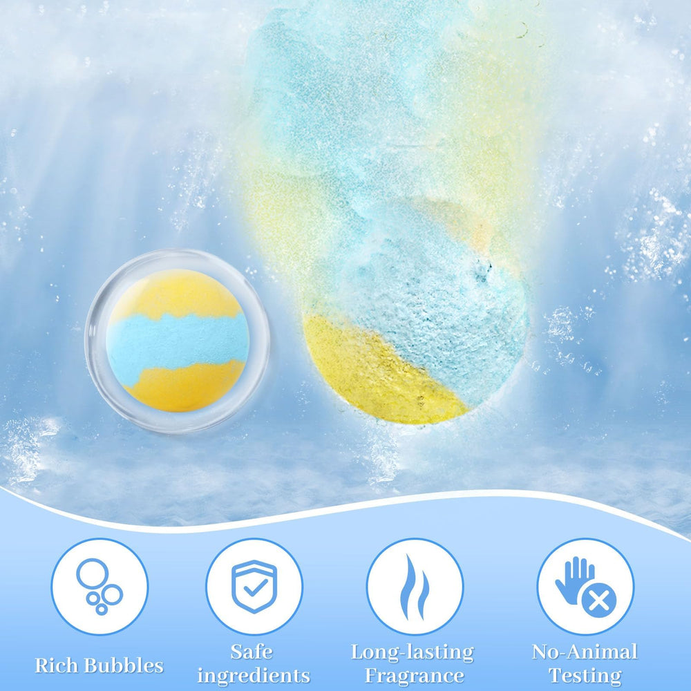 TranquilBliss Coconut-scent bath bomb dissolving in water for tropical spa vibes.