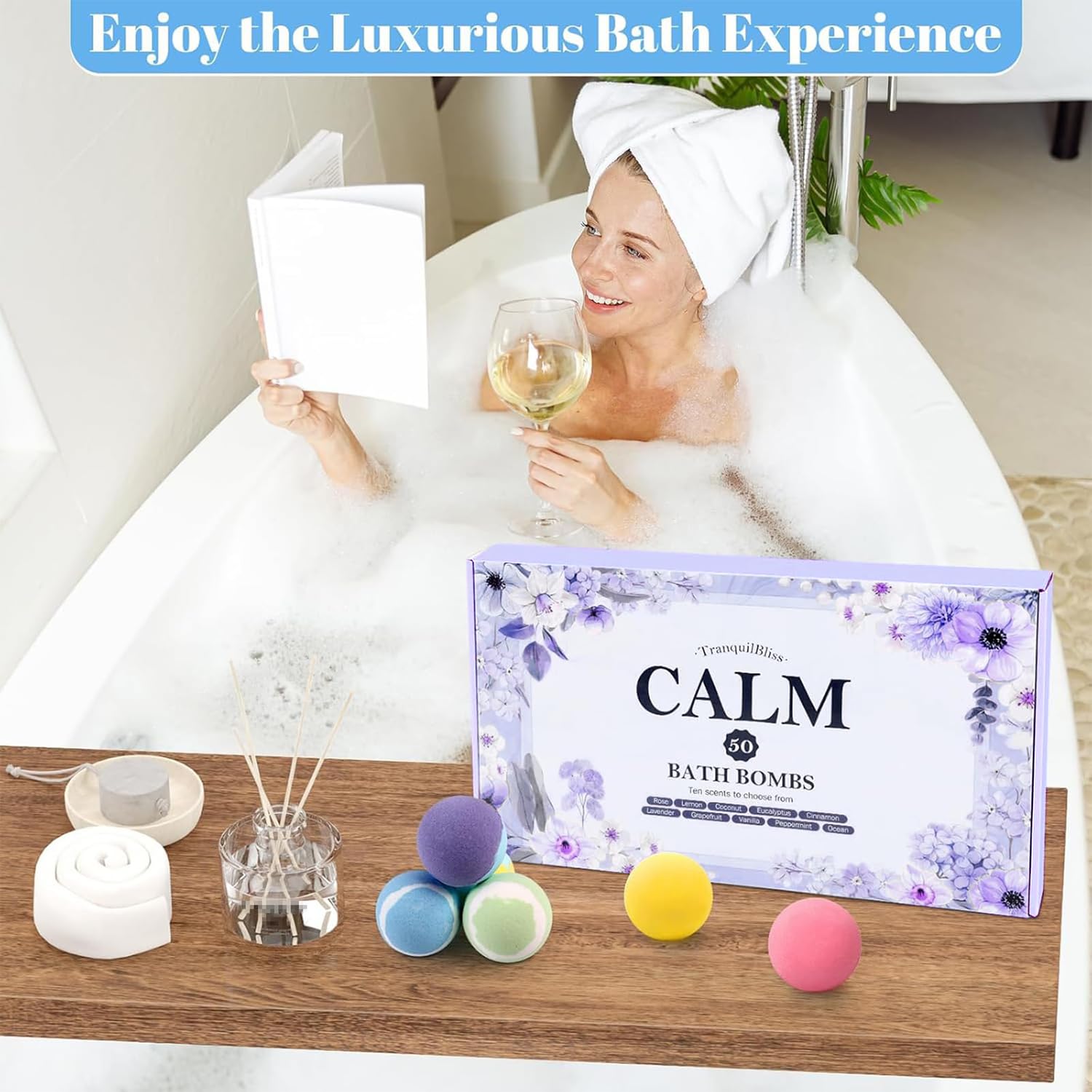 TranquilBliss colorful water effect from natural pigments without staining tub.