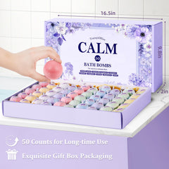 TranquilBliss bath bombs packaging — individually sealed for freshness and hygiene