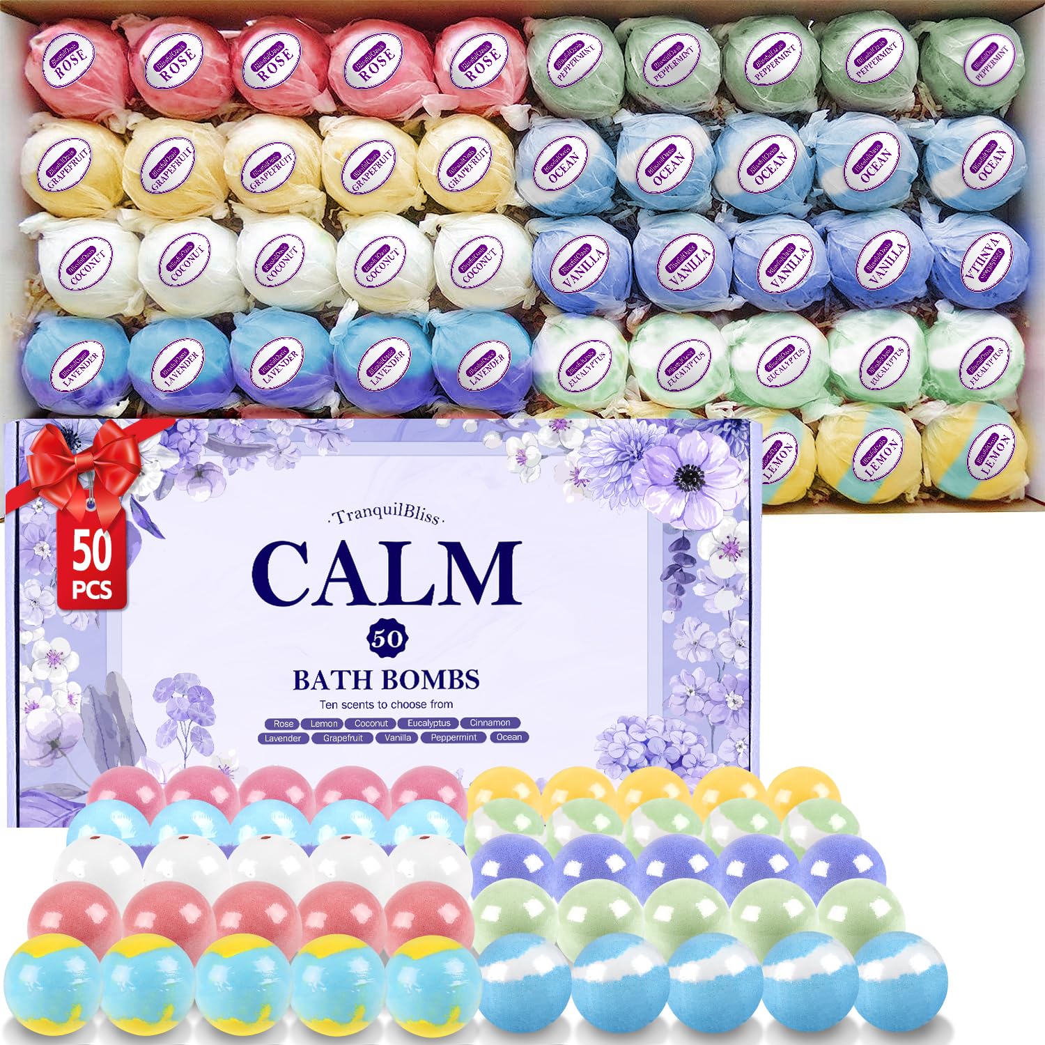 TranquilBliss bath bombs set gift-boxed packaging ready for gifting occasions.