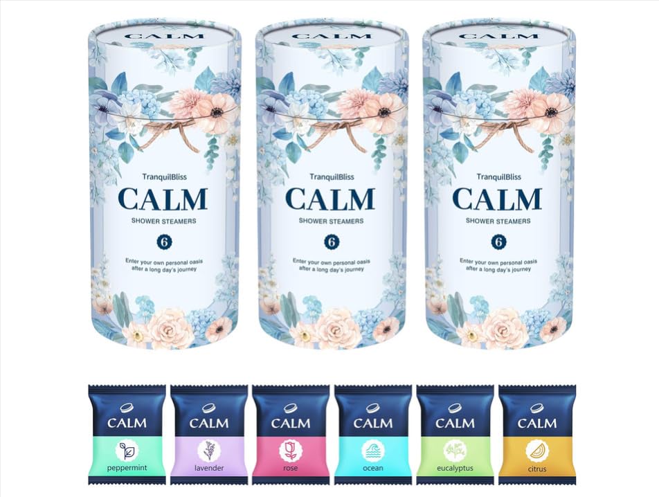 TranquilBliss shower steamer six-scent collection offers versatile daily relaxation.
