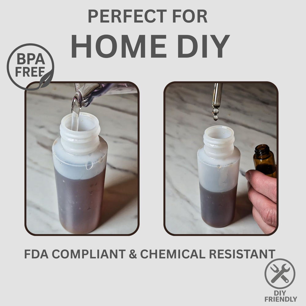 Translucent squeeze bottles HDPE durable material suitable for various liquids.