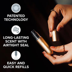Travalo Classic HD with volume window showing remaining perfume for easy refills.