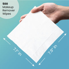 Wipe size 7.1 x 7.9 inches for thorough makeup removal.