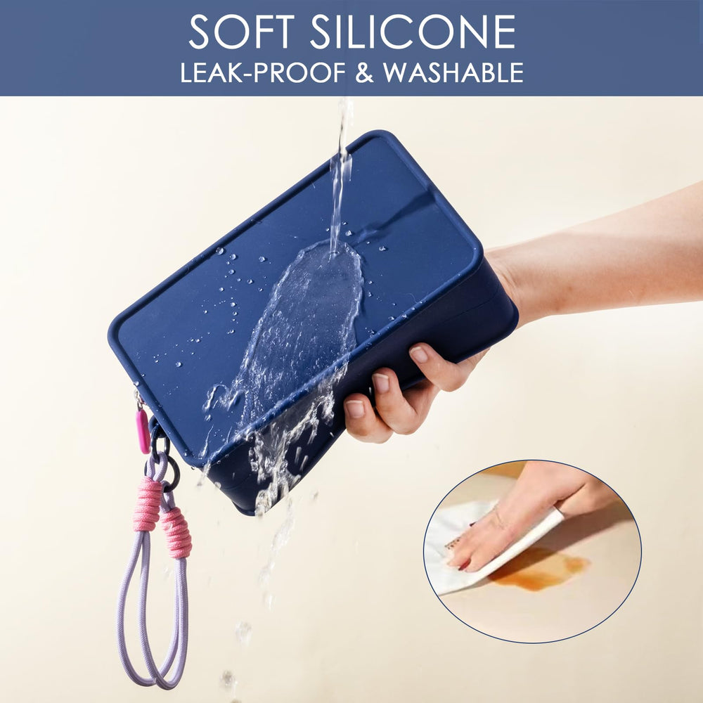 Travistar silicone makeup pouch waterproof protection for valuables during travel.