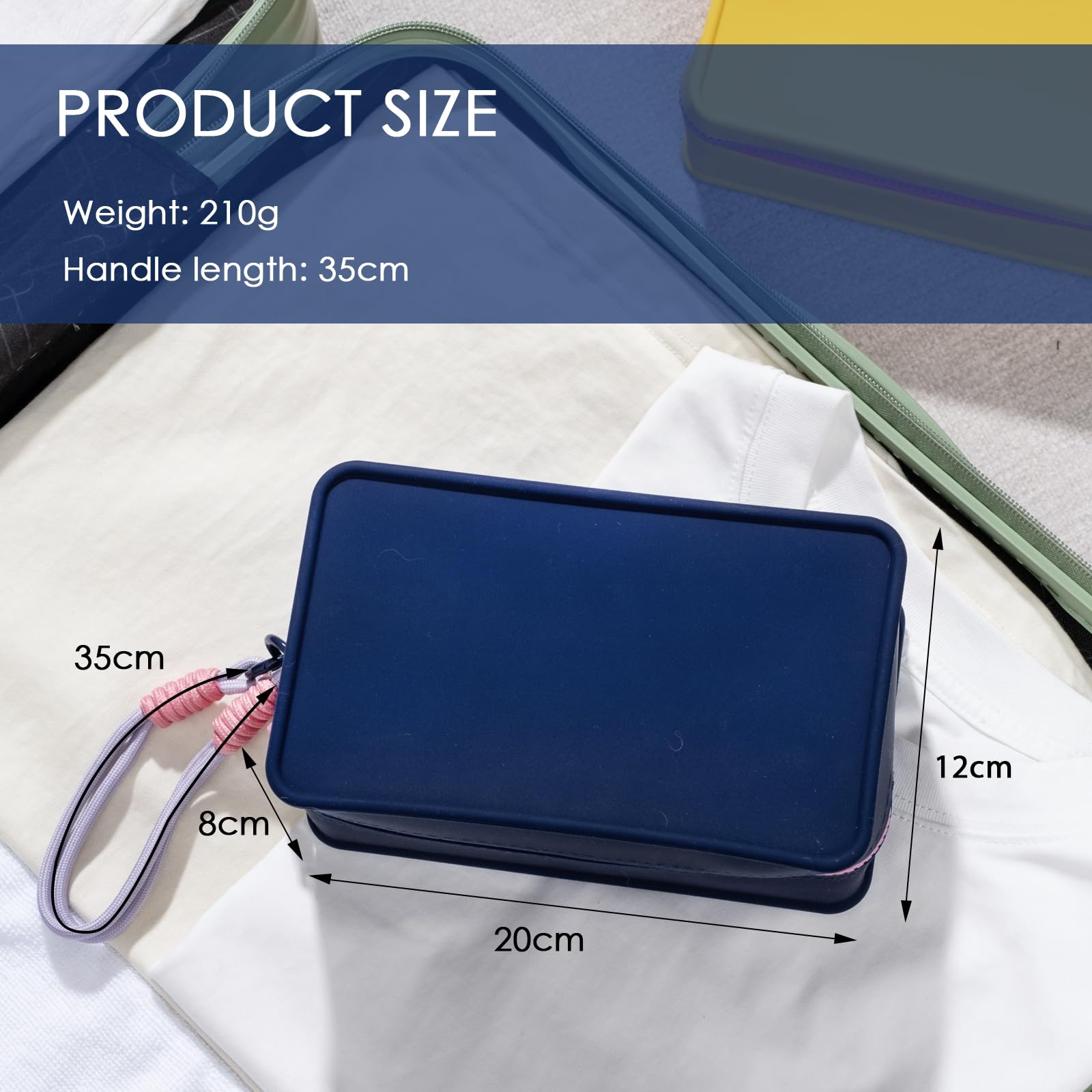 Travistar silicone travel makeup bag open, spacious interior for cosmetics and tools.