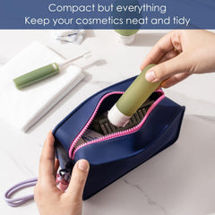 Travistar travel makeup bag with nylon lanyard detachable for easy carrying.