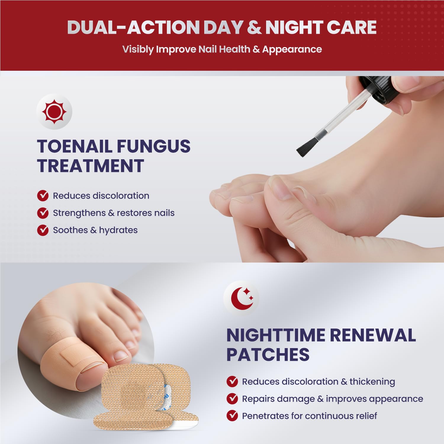 Tratamiento Treatonic para descoloración de uñas, mejora visual