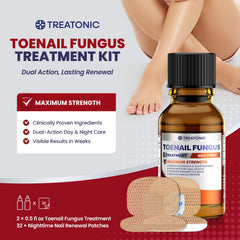 Treatonic extra-strength liquid bottle with 25% undecylenic acid for deep nail care