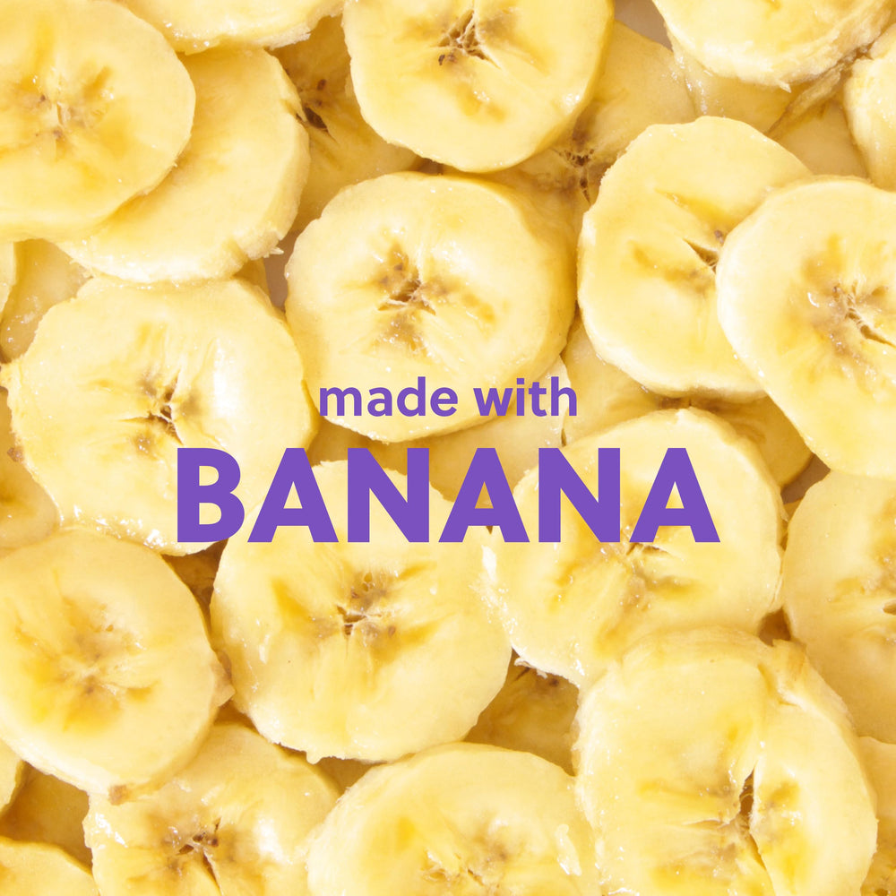 Tree Hut Nourishing Banana & Oat Face Scrub banana ingredient illustration hints at moisture and balanced skin
