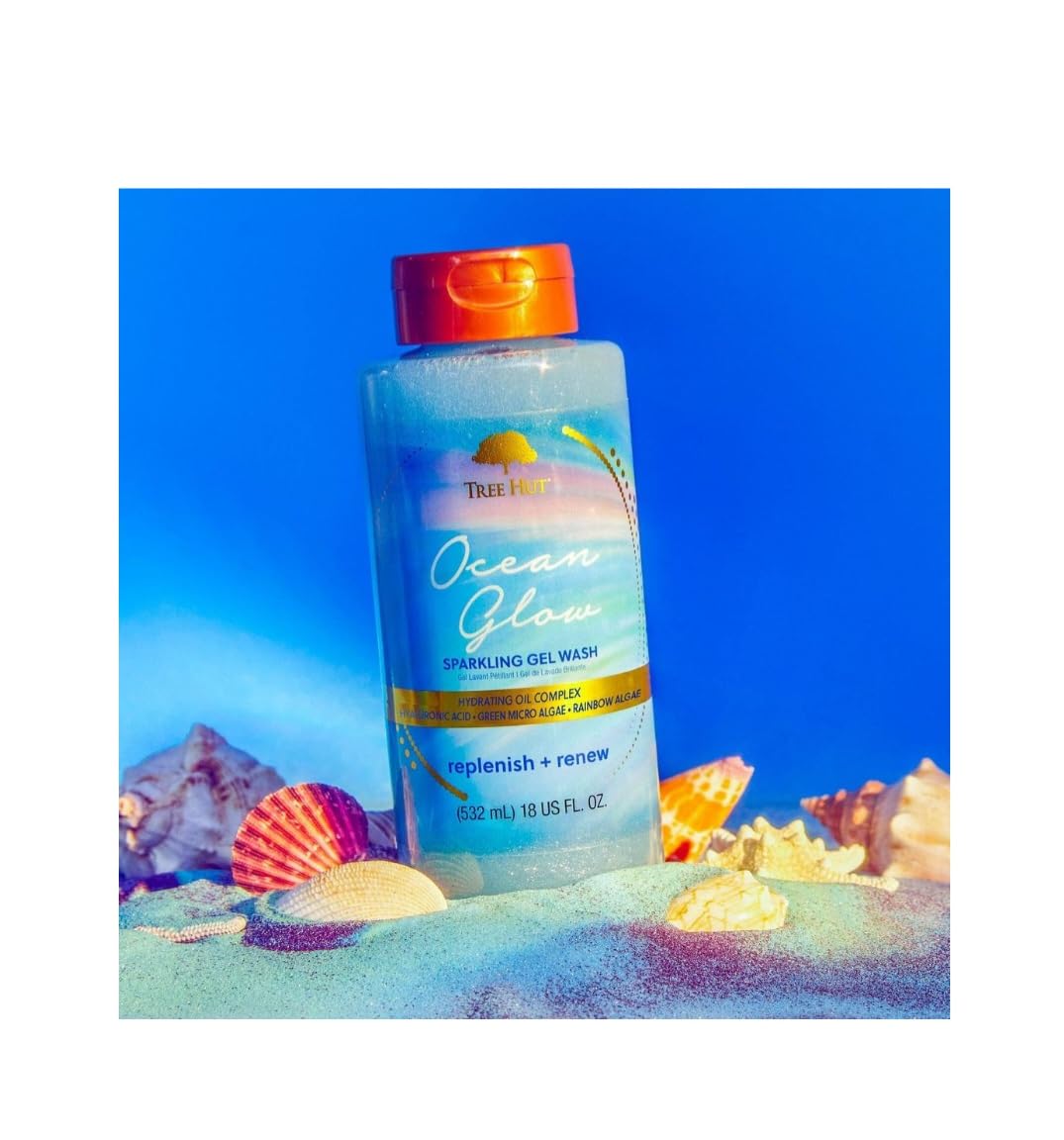 Tree Hut Ocean Glow Shower Scene conveys spa-like daily ritual at home.