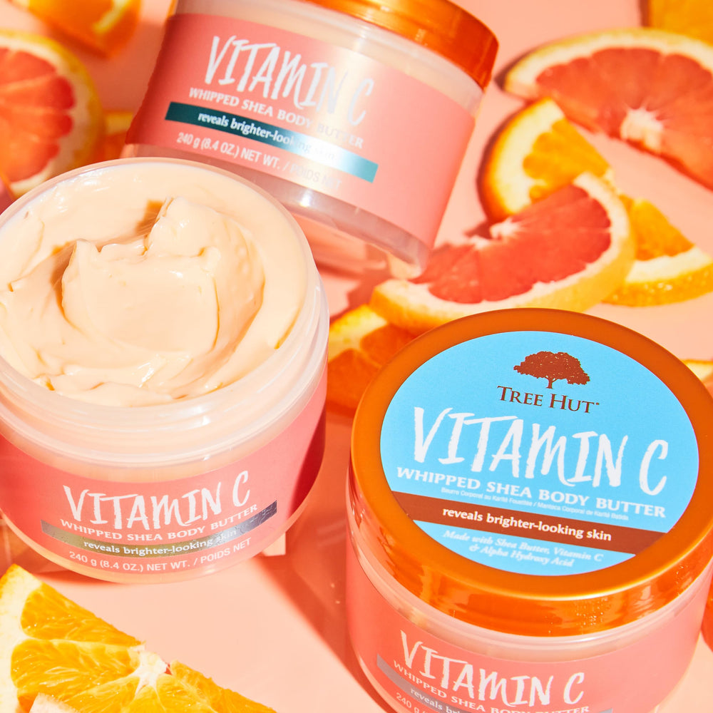 Scent notes of pink grapefruit, jasmine, and peach nectar in Tree Hut butter.