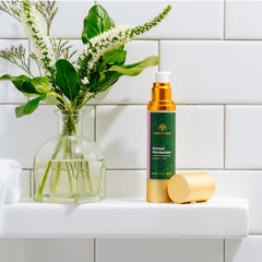 Tree of Life Beauty moisturizer massaged onto face and neck for hydrating care.