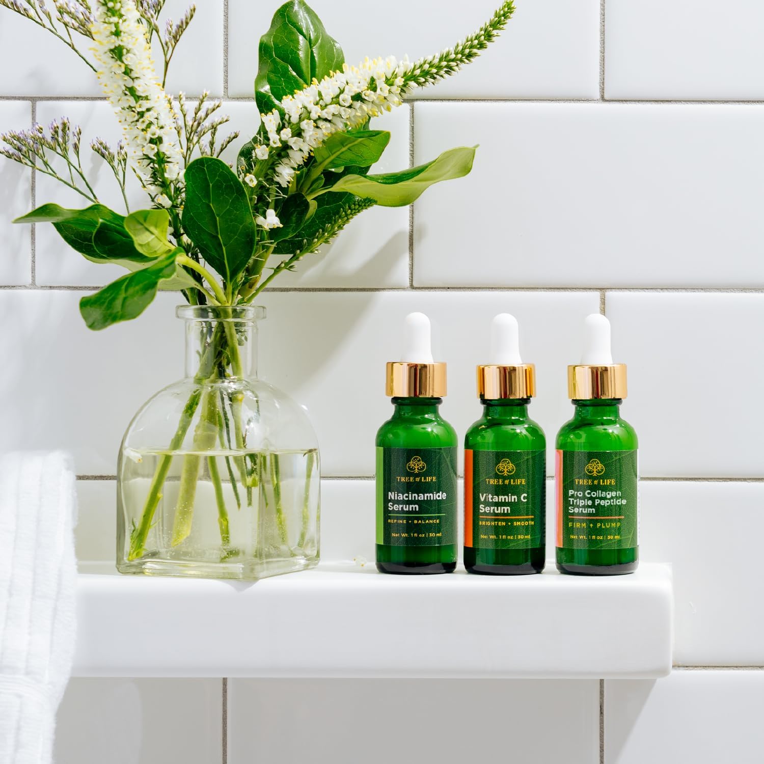 Tree of Life Beauty niacinamide serum 1oz bottle improving moisture and barrier support.