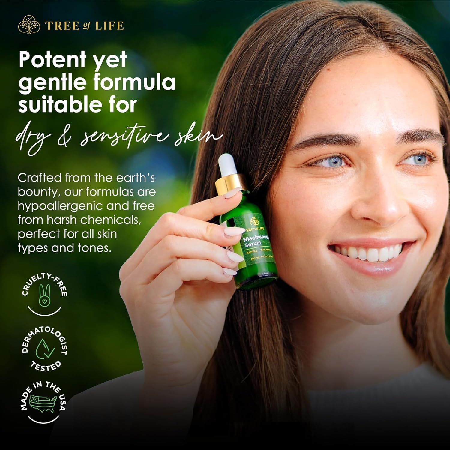 Tree of Life Beauty Niacinamide Serum applied in morning routine