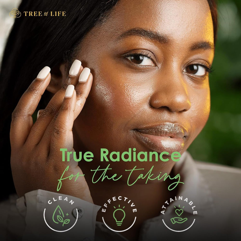 Tree of Life Beauty Niacinamide Serum demonstrating even skin tone and pores refined