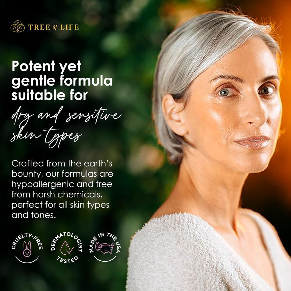 Tree of Life Beauty Retinol Serum being applied on skin for daily-care routine
