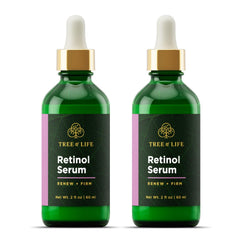 Tree of Life Beauty retinol serum bottle promotes smoother skin texture
