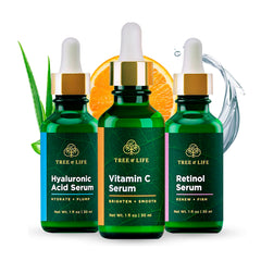 Tree of Life Beauty Vitamin C serum bottle highlights brightening for even skin tone