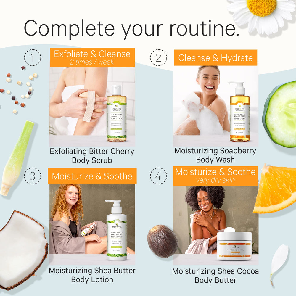 Tree to Tub Citrus Body Wash delivers skin hydration and gentle cleanse.