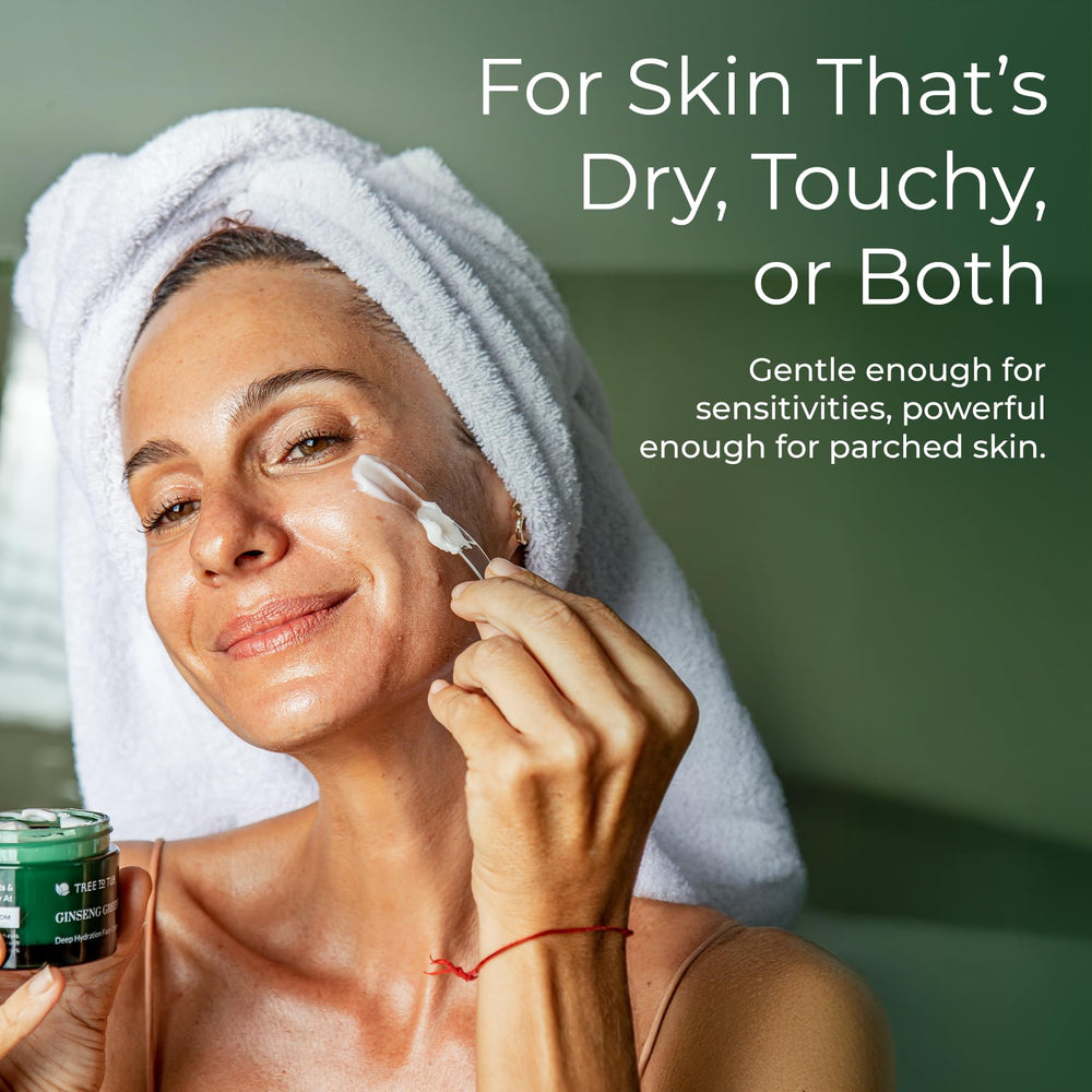 Tree to Tub hydrating face moisturizer texture closeup shows smooth non-greasy finish.