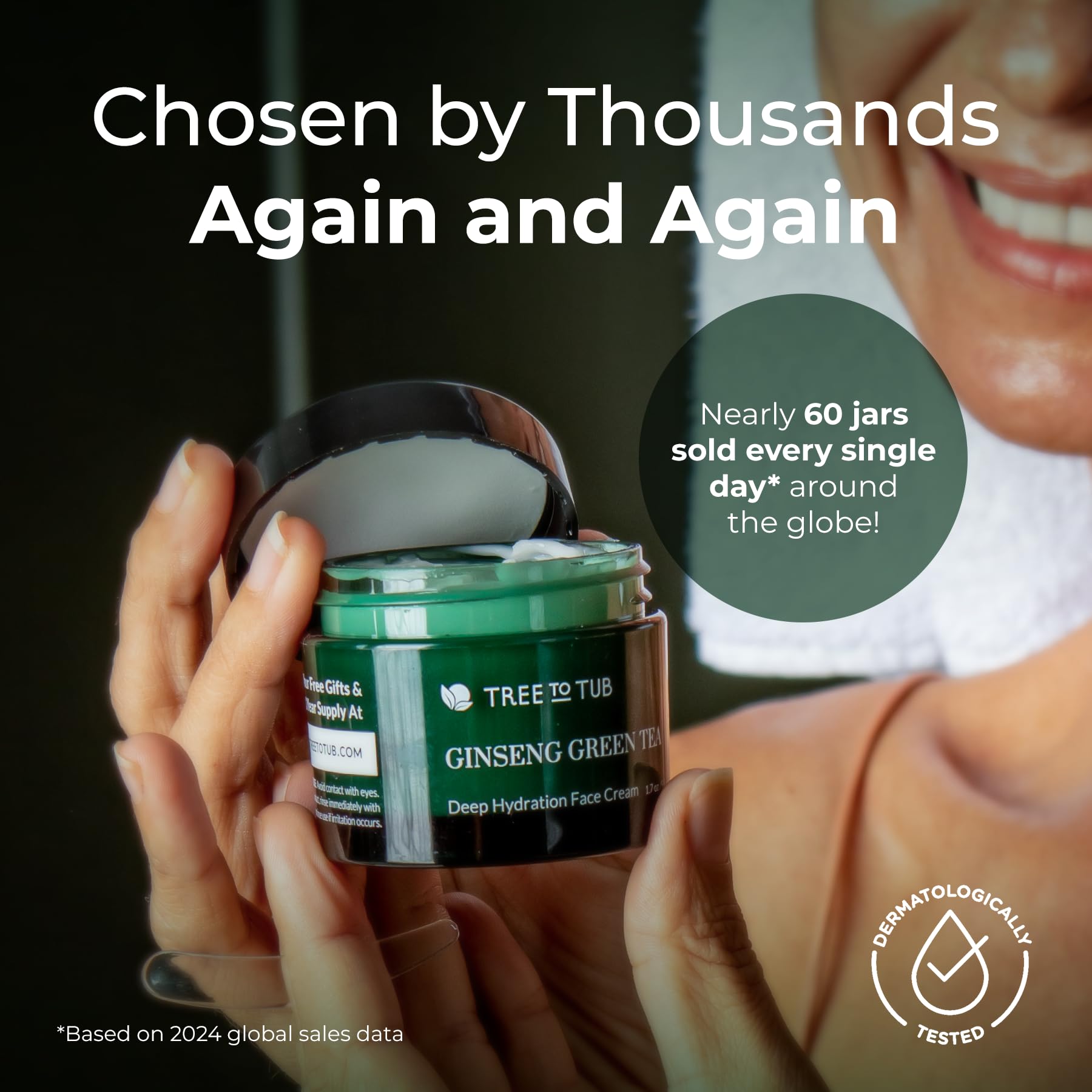 Tree to Tub moisturizer leaves a healthy glow after application.