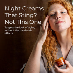 Tree to Tub retinol moisturizer jar closeup shows rich, nourishing night cream.