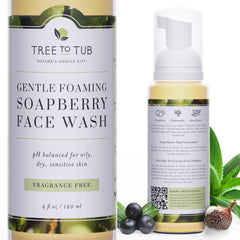 Tree to Tub Sensitive Skin Face Wash bottle pour for gentle cleansing on dry, sensitive skin