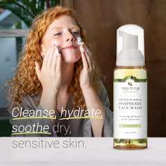 Fragrance-free label on Tree to Tub face wash for sensitive skin