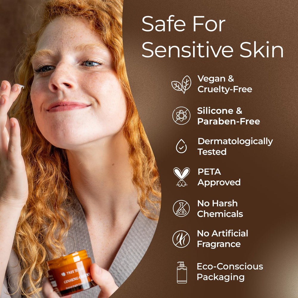 Tree to Tub sensitive-skin formula image signals gentle nightly care.