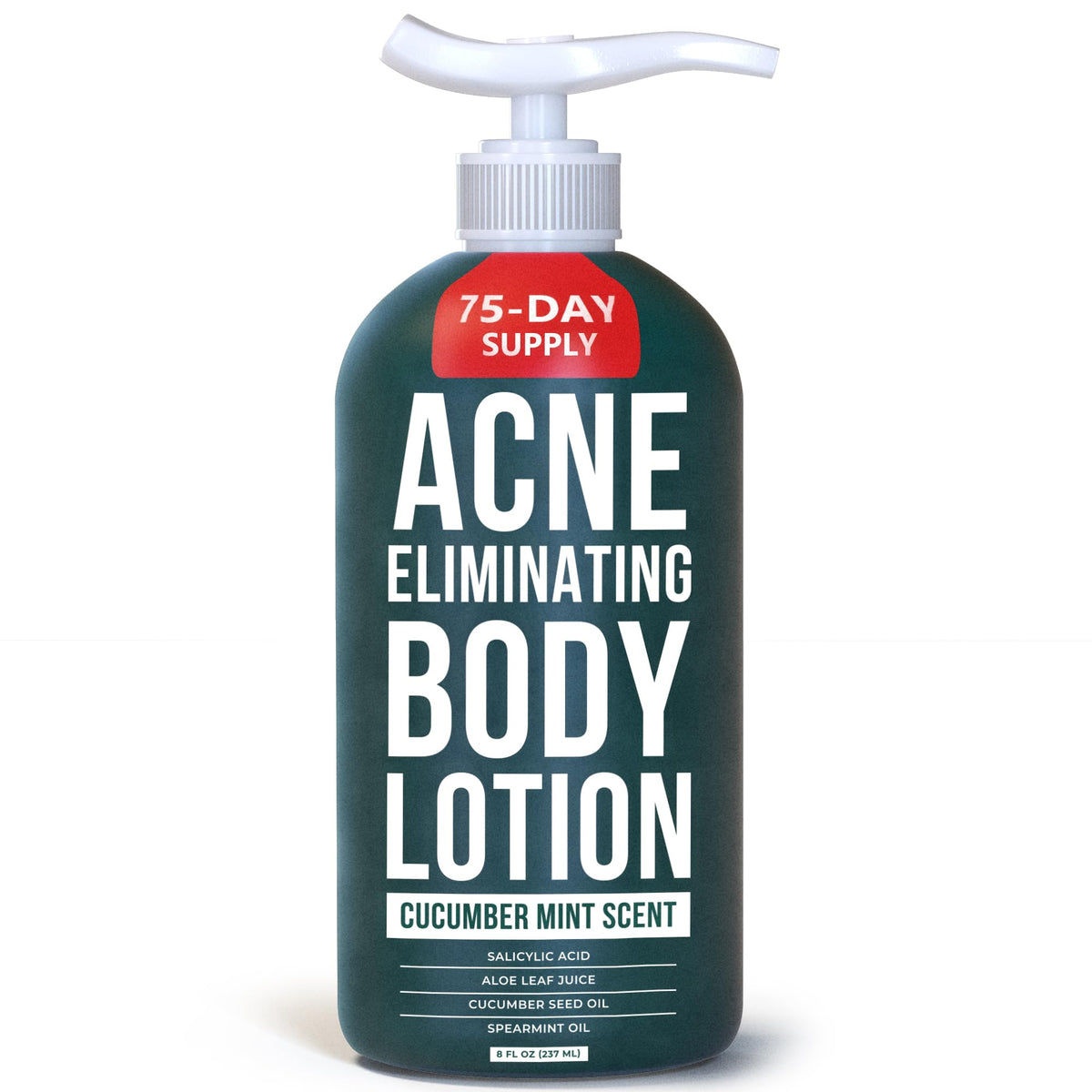 TreeActiv Acne Eliminating Body Lotion 8oz bottle front aiding acne-prone skin hydration