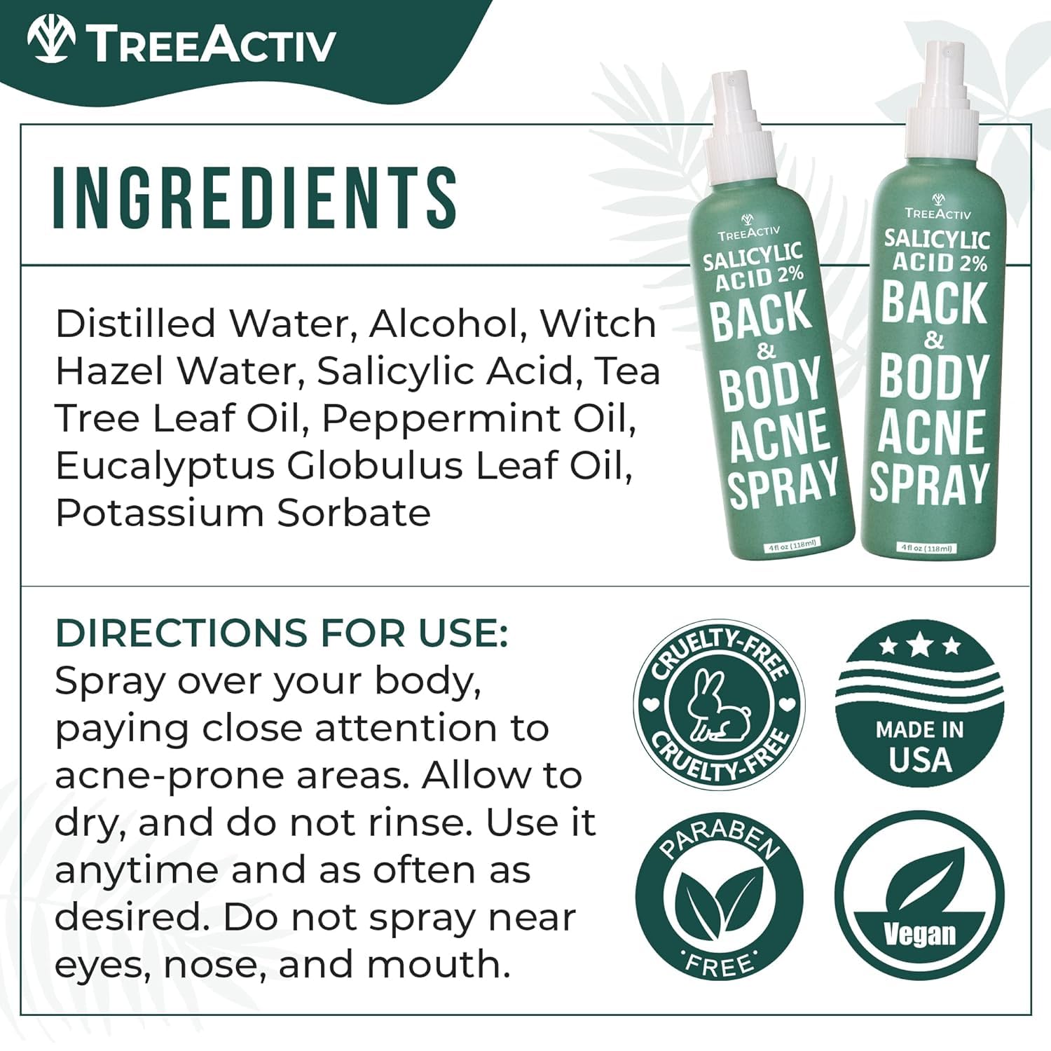 TreeActiv eucalyptus peppermint blend hydrates skin while managing acne-prone zones.