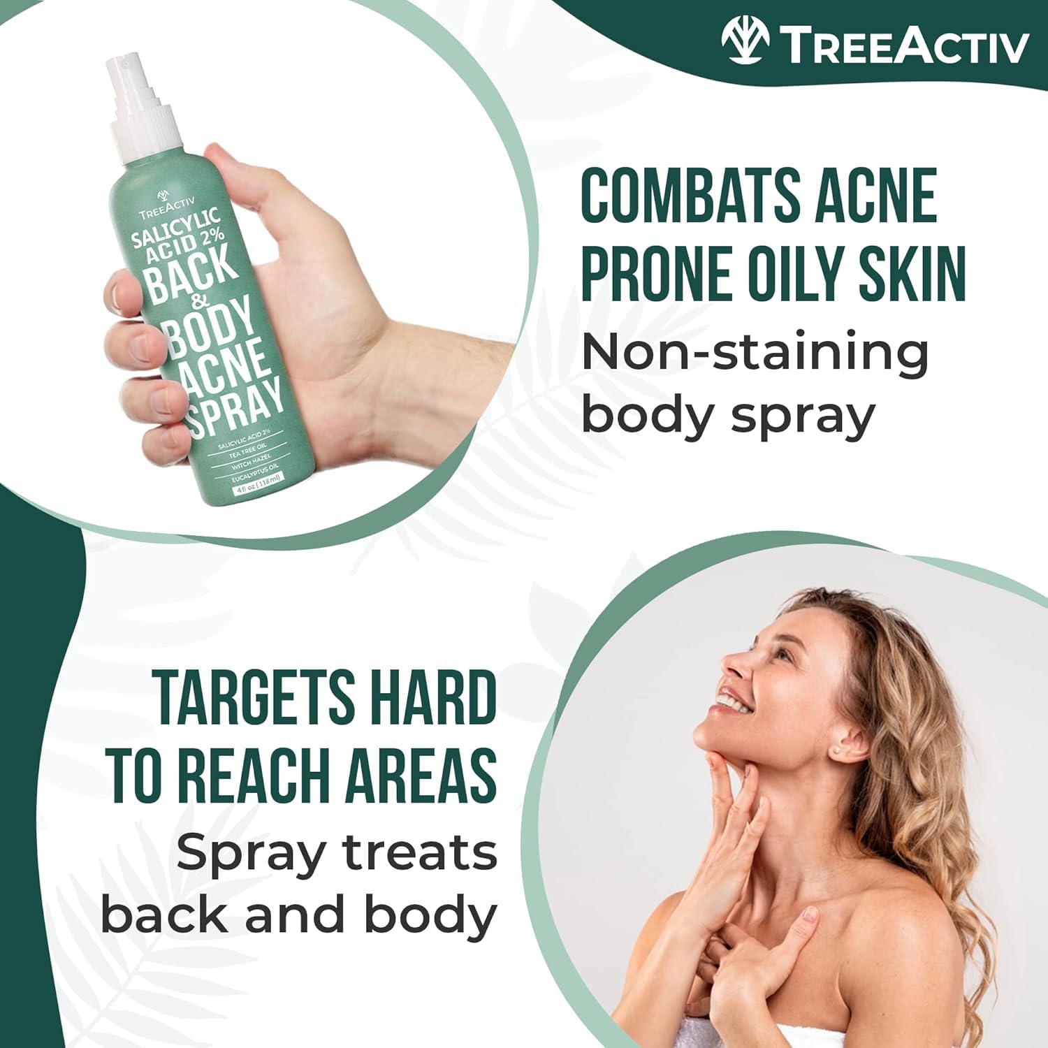 TreeActiv bacne spray fine mist reaches hard-to-reach areas with ease.