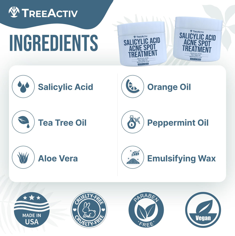 TreeActiv Invisible Acne Spot Cream on-face shot demonstrates discreet use under makeup.