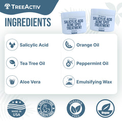 TreeActiv Invisible Acne Spot Cream on-face shot demonstrates discreet use under makeup.